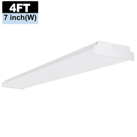 AntLux 4ft LED Garage Shop Lights, LED Wraparound Light Fixture 50W, 5500 Lumens, 4000K Neutral White, 4 Foot Integrated Low Profile Linear Flushmount Ceiling Lighting, 128W Fluorescent Replacement