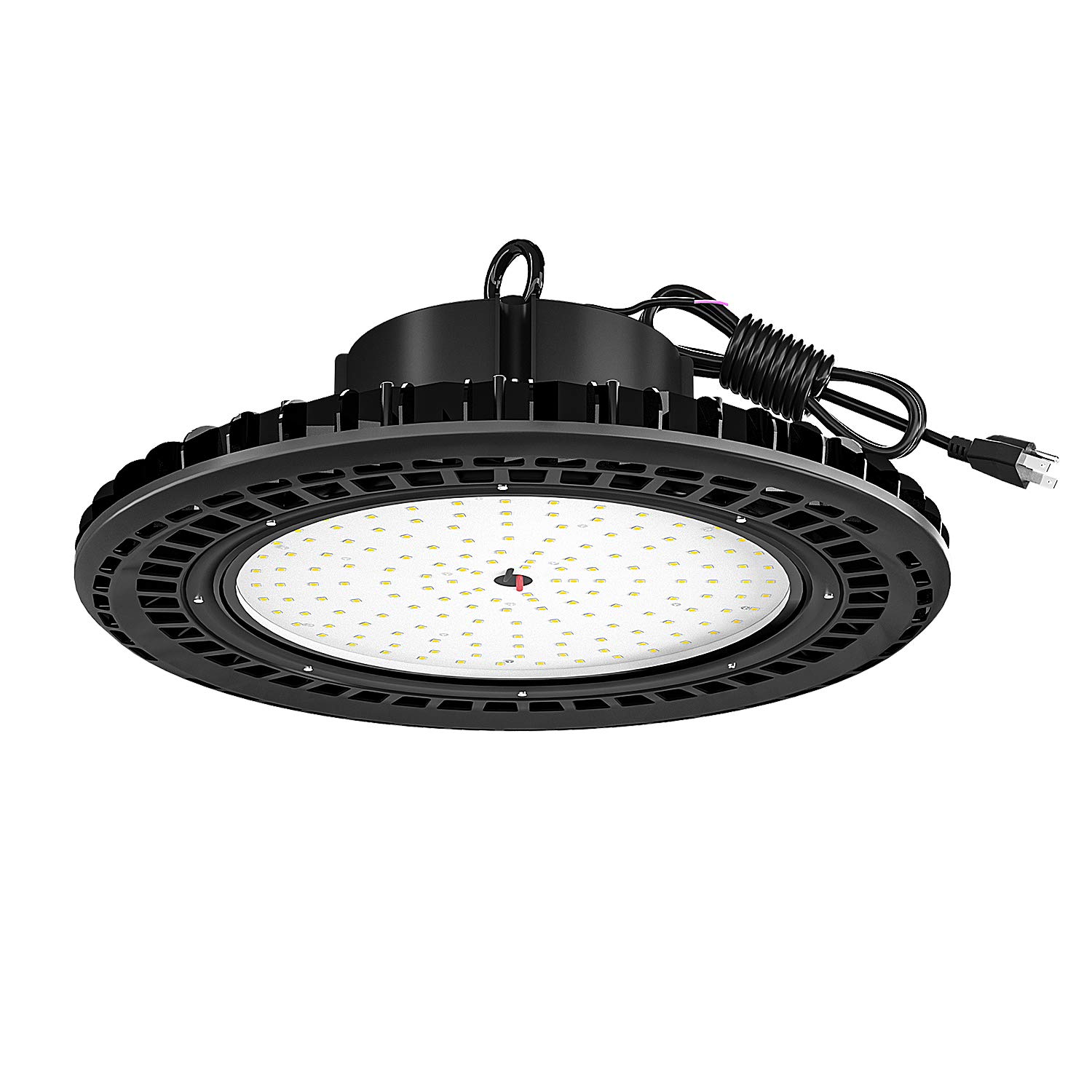 AntLux UFO LED High Bay Light 100W (400W HID/HPS Replacement), 12000 Lumens, Dimmable, US Plug, 5000K Daylight White, IP65 Waterproof Commercial Grade Area Warehouse Workshop Hanging Lighting Fixtures