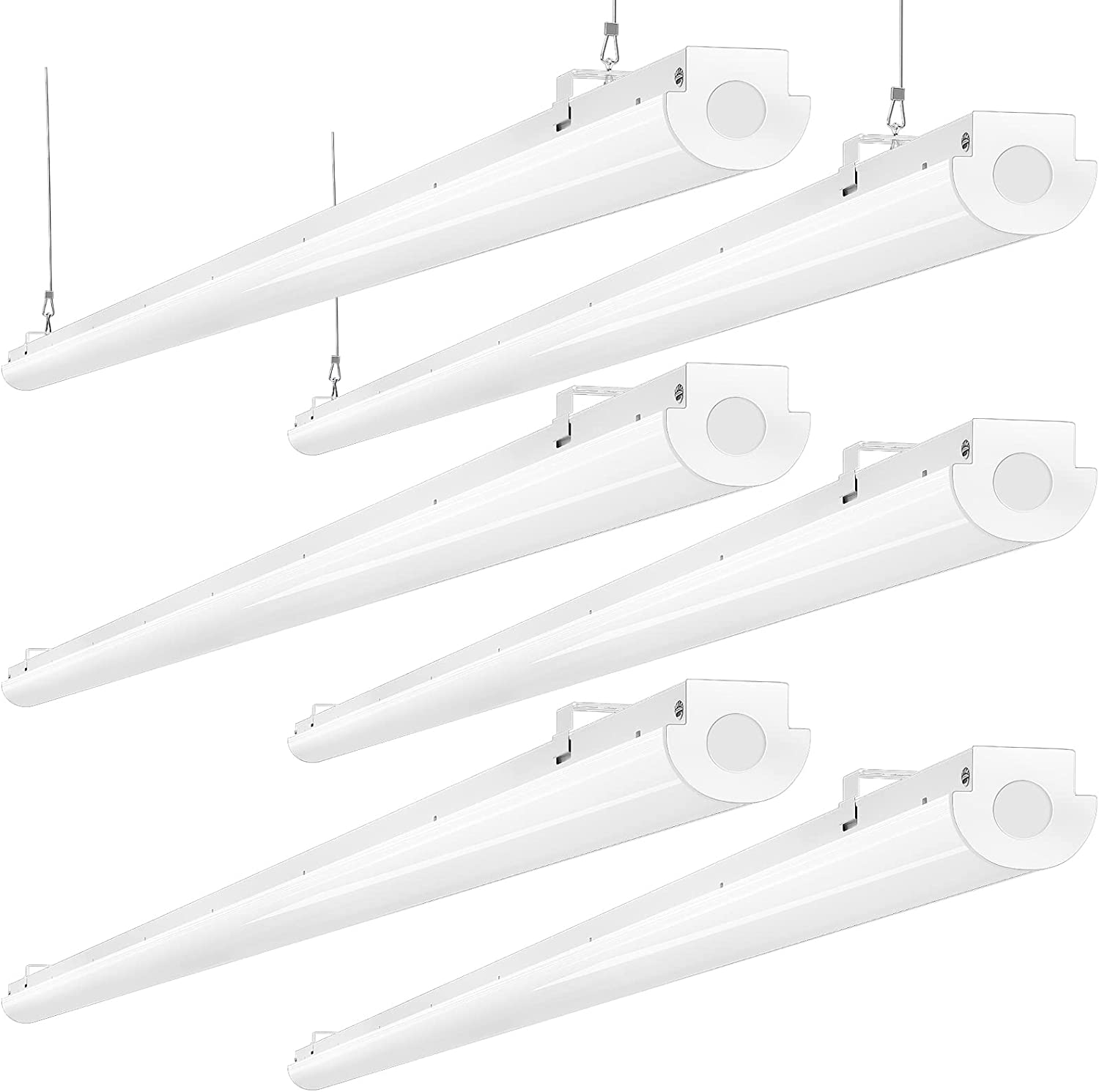 ANTLUX 8FT LED Shop Lights 110W Strip Lights [6-lamp T8 Fluorescent Equiv.], 12000LM, 5000K, Compact Commercial 8 Foot Light Fixtures for Warehouse, Garage, Energy Saving up to 4000W/5 Years, 6 Pack