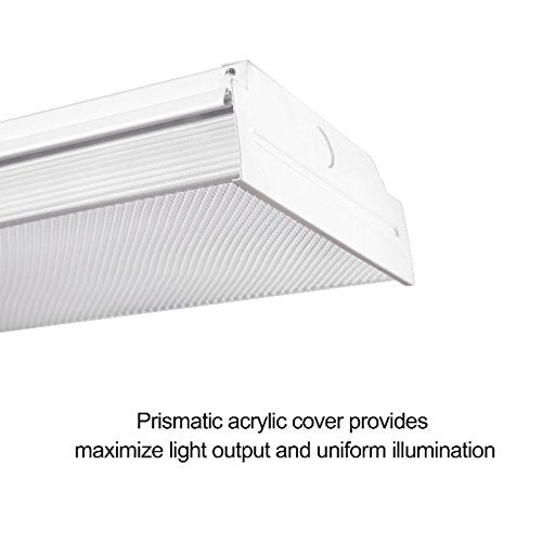 AntLux 4ft LED Garage Shop Lights, LED Wraparound Light Fixture 50W, 5500 Lumens, 4000K Neutral White, 4 Foot Integrated Low Profile Linear Flushmount Ceiling Lighting, 128W Fluorescent Replacement