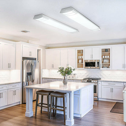 AntLux 4ft LED Light Fixture 50W 5600lm LED Linear Flush Mount Light, 4000K, 4 Foot LED Kitchen Ceiling Light Fixtures for Living Room, Laundry, Replace for Fluorescent Version 2 Pack