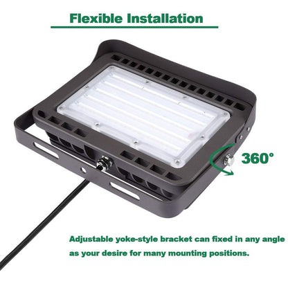 AntLux Outdoor LED Flood Lights 100W, 12600LM, 5000K Daylight White, Super Bright LED Floodlight, IP66 Waterproof Arena Perimeter and Security Lighting Fixture for Yard, Garden, Garage, Court