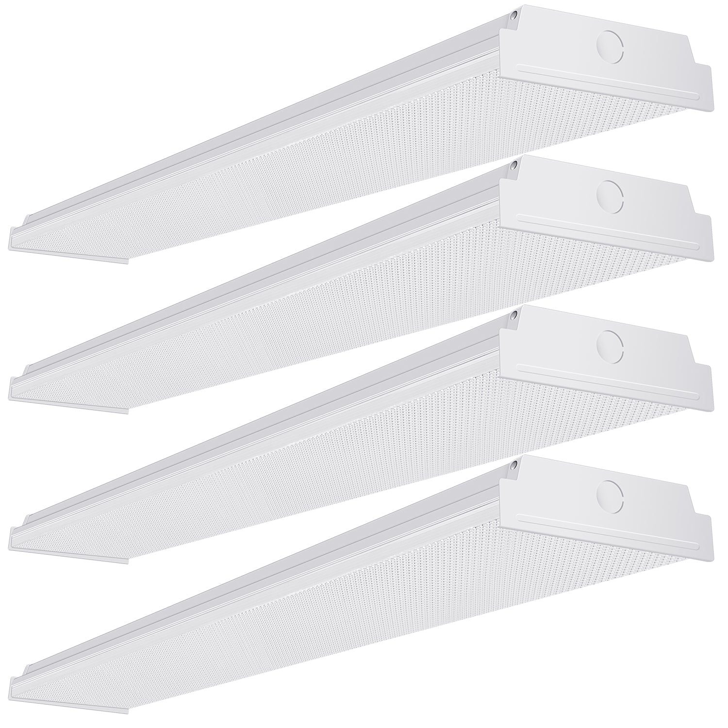 AntLux 4ft LED Garage Lights LED Wraparound Light Fixture, 50W 5500LM, 4000K Neutral White, Integrated Low Profile Linear Flush Mount Ceiling Lighting, 128W Fluorescent Tube Replacement, 4 Pack