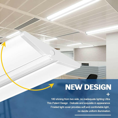 AntLux 4FT LED Wraparound Office Light 72W, Ultra Slim LED Garage Shop Lights Flush Mount, 8000 Lumens, 4000K, No Glare, 4 Foot Wrap Puff Ceiling Lighting Fixture, Fluorescent Tube Replacement, 4 Pack