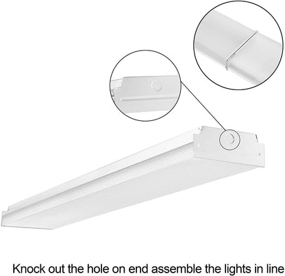 AntLux 4 Foot LED Garage Shop Lights 40W LED Wraparound Light Fixture, 40W 4400LM, 4000K Neutral White, 4ft Integrated Linear Strip Flush Mount Office Ceiling Lighting, 48 Inch LED Wrap Light, 6 Pack