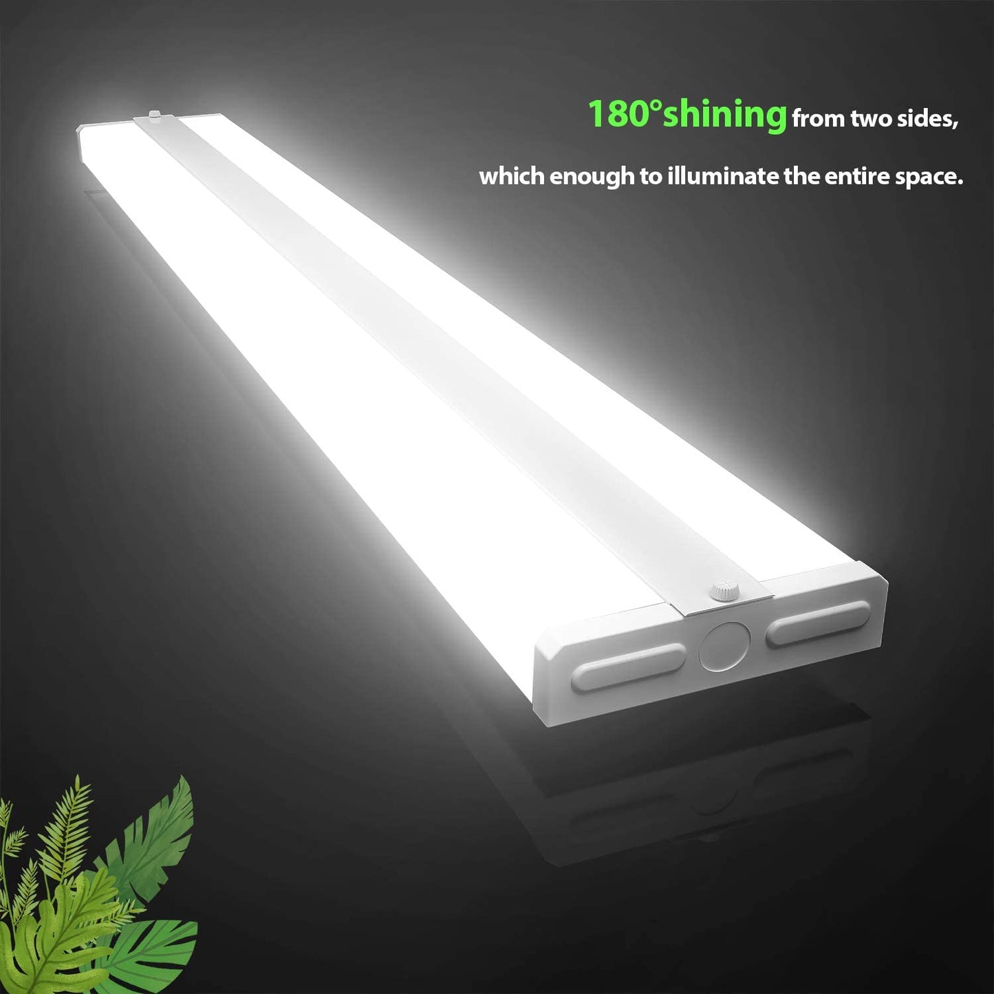 AntLux 4FT LED Wraparound Light Fixture 50W Ultra Slim Wrap Around Lights, 5500lm, 4000K, 4 Foot LED Shop Lights for Garage, Kitchen, Office, Gym, Surface or Suspended, Fluorescent Replacement, 2 Pack