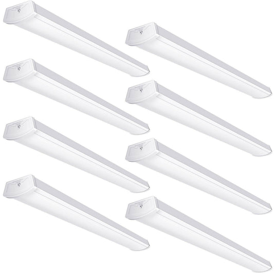 AntLux 4FT LED Wraparound Light Linkable Shop Lights for Garage, 40W 4400 Lumens, 4000K, 4 foot Integrated Wrap Around Linear Puff Office Ceiling Lighting Fixture, Fluorescent Tube Replacement, 8 Pack