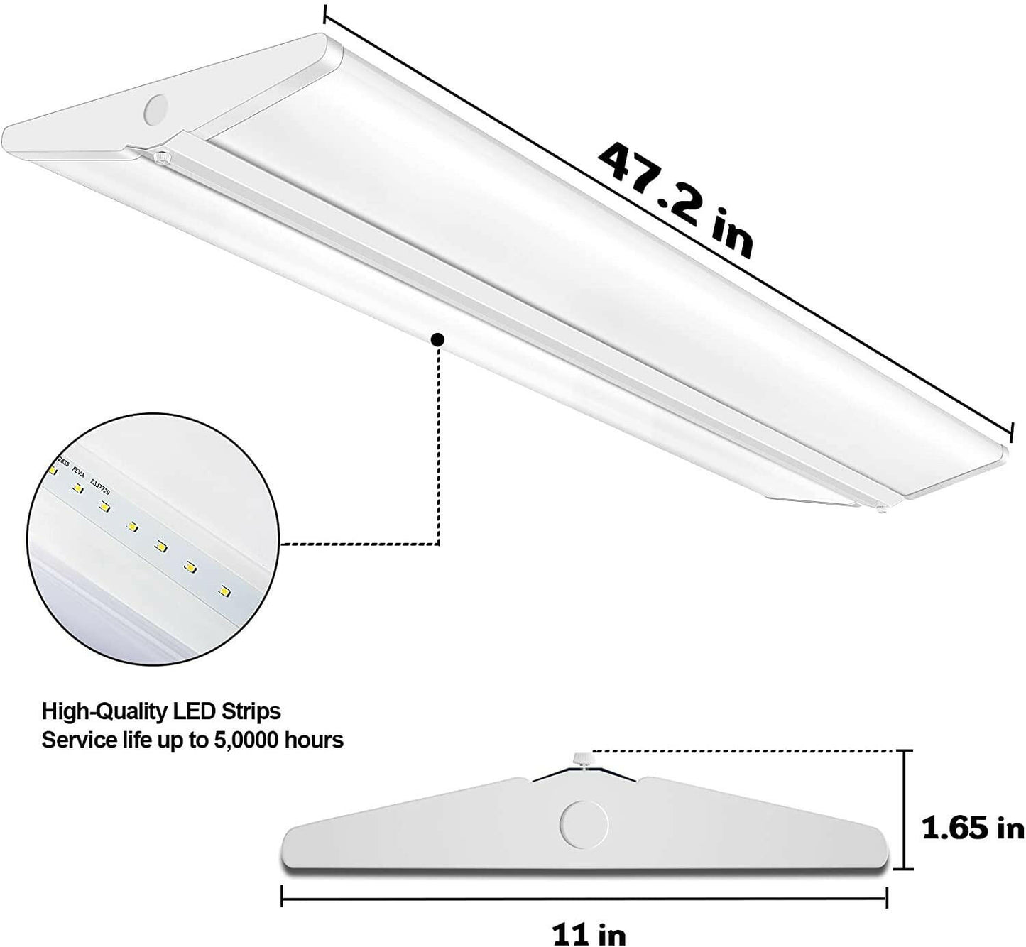AntLux 4FT LED Wraparound Office Light 72W, Ultra Slim LED Garage Shop Lights Flush Mount, 8000 Lumens, 4000K, No Glare, 4 Foot Wrap Puff Ceiling Lighting Fixture, Fluorescent Tube Replacement, 4 Pack