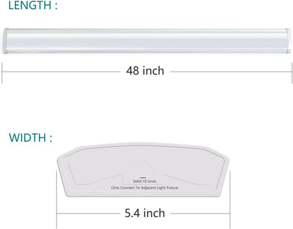 AntLux Linkable 4 Foot LED Wraparound Shop Light Flush Mount Garage Lights, 40W 4400 Lumens, 4000K, 4FT LED Wrap Lights, Linear Puff Ceiling Lighting Fixture, Fluorescent Tube Replacement, 4 Pack