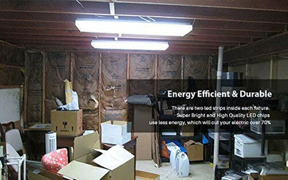 AntLux 2FT LED Wraparound Fixture Flush Mount LED Garage Lights, 20W 2400LM, 4000K Neutral White, 2 Foot LED Wrap Light, Integrated Linear Ceiling Lighting Fixture for Kitchen, Laundry, Workshop, Closet