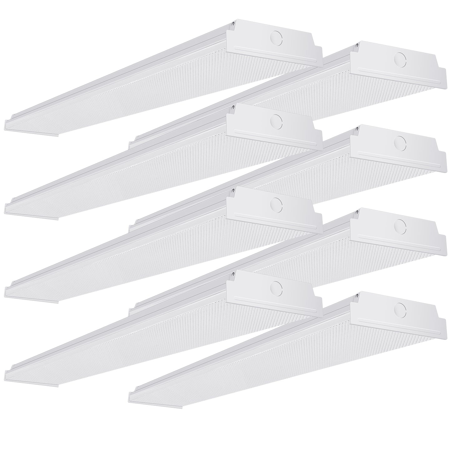 AntLux 4ft LED Garage Shop Lights LED Wraparound Light Fixture, 50W 5500LM, 4000K Neutral White, Integrated Low Profile Linear Flush Mount Ceiling Lighting, 128W Fluorescent Tube Replacement, 8 Pack