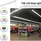 AntLux LED 8FT Shop Lights for Garage 8 Foot Linear Strip Light, 72W 8000LM, 5000K, Workshop Warehouse Ceiling Lighting Fixtures with On/Off Switch, Plug In LED Shop Lights, 4 Pack