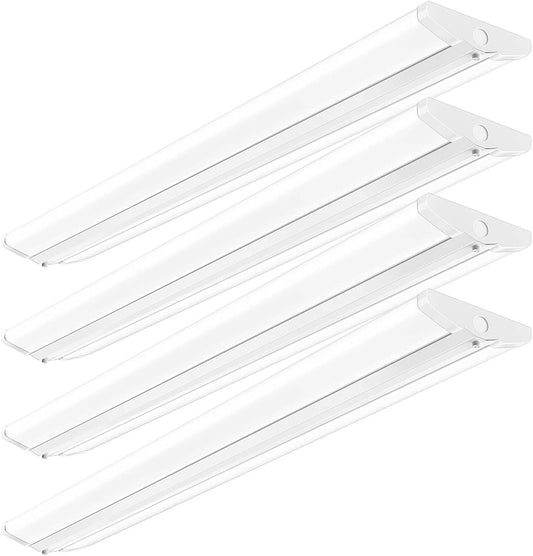 AntLux 4FT LED Wraparound Light Fixture 50W Ultra Slim LED Shop Lights for Garage, No Glare, 5500 Lumens, 4000K Neutral White, 4 Foot Flush Mount Office Ceiling Wrap Light for Workshop Kitchen, 4 Pack
